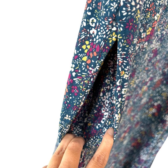 Lands' End women’s Cotton Modal Square Neck Tiered Maxi Dress 2X teal pockets - Picture 6 of 8